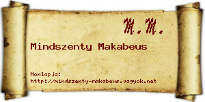 Mindszenty Makabeus névjegykártya
